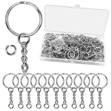 80 pièces porte-clés et 80 pièces anneaux de reliure ouverts en métal 25...