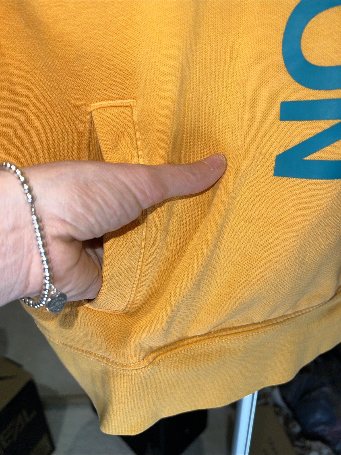 The North Face Hoodie Women M Vibrant Orange Graphic Logo Pullover Front Pockets thumbnail 7