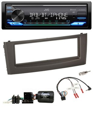 JVC Bluetooth DAB USB Lenkrad Autoradio für Fiat Grande Punto 06-10 schwarz
