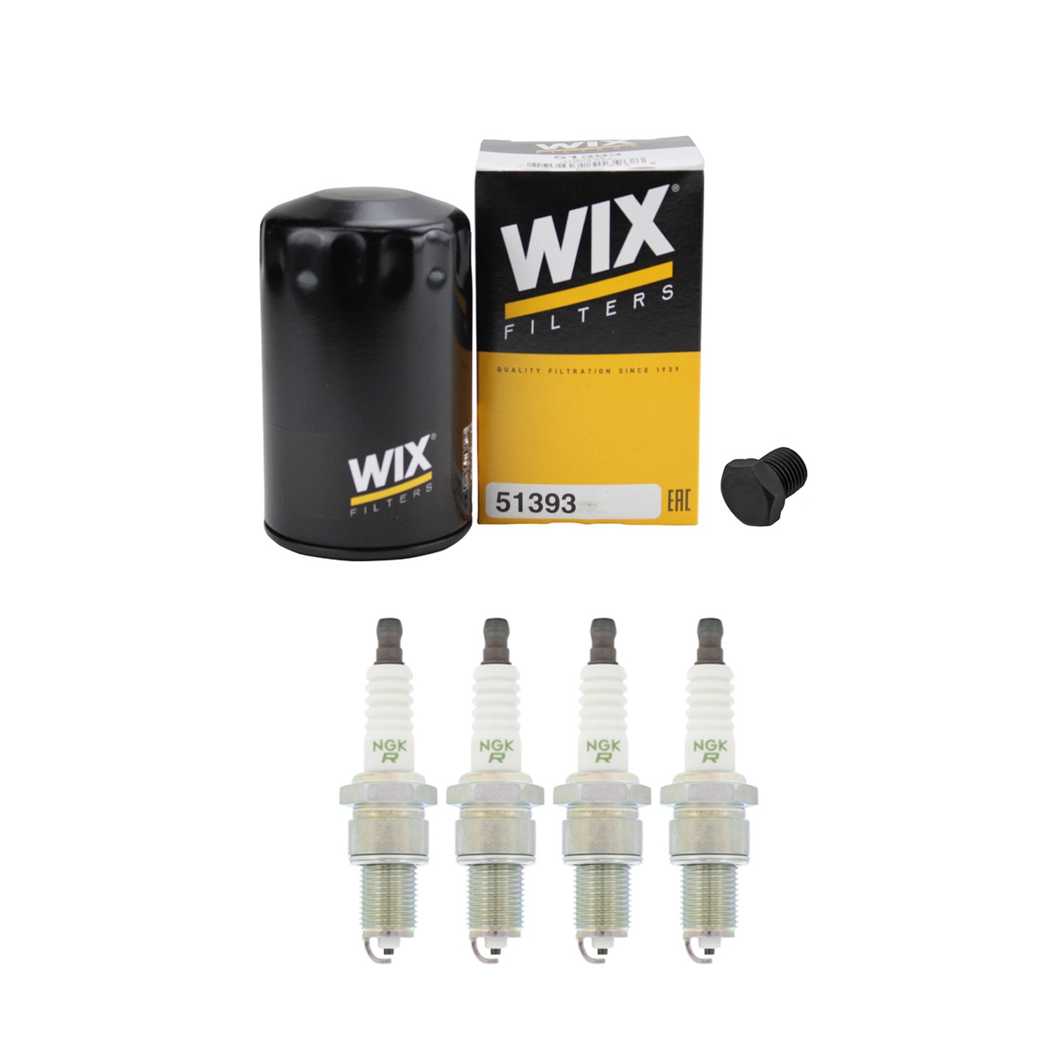 Wix Engine Oil Filter  NGK 4 V-Power Spark Plugs kit for Audi 4000 1.7L L4 A WT