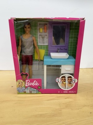 Barbie Dreamhouse Adventures Water Temp  Shave Ken Doll Bathroom Set W/accessory