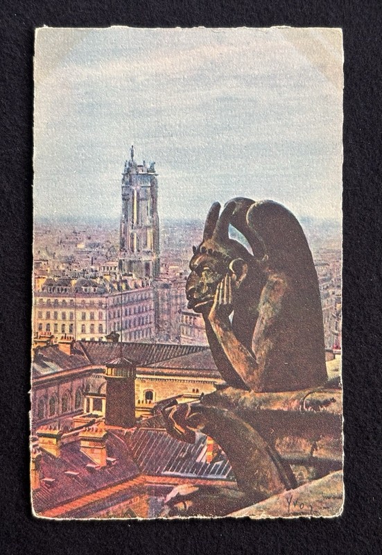 Gargoyle, Notre Dame Cathedral - Paris, France Vintage Postcard Early 1900s Era