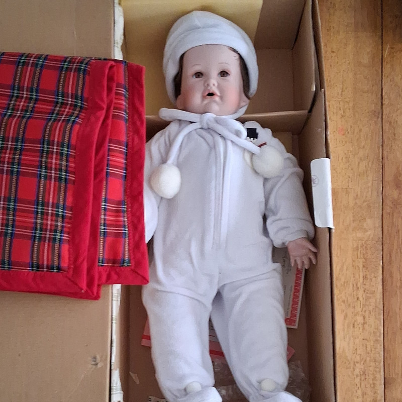 Ashton-Drake Nicholas the Winter Baby 21" Doll COA Signed Tina DeCarlo