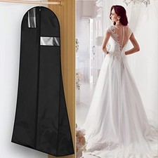 Garment Bag Wedding Dress Cover 72'' x 27.6'' Protective Cover for All Black
