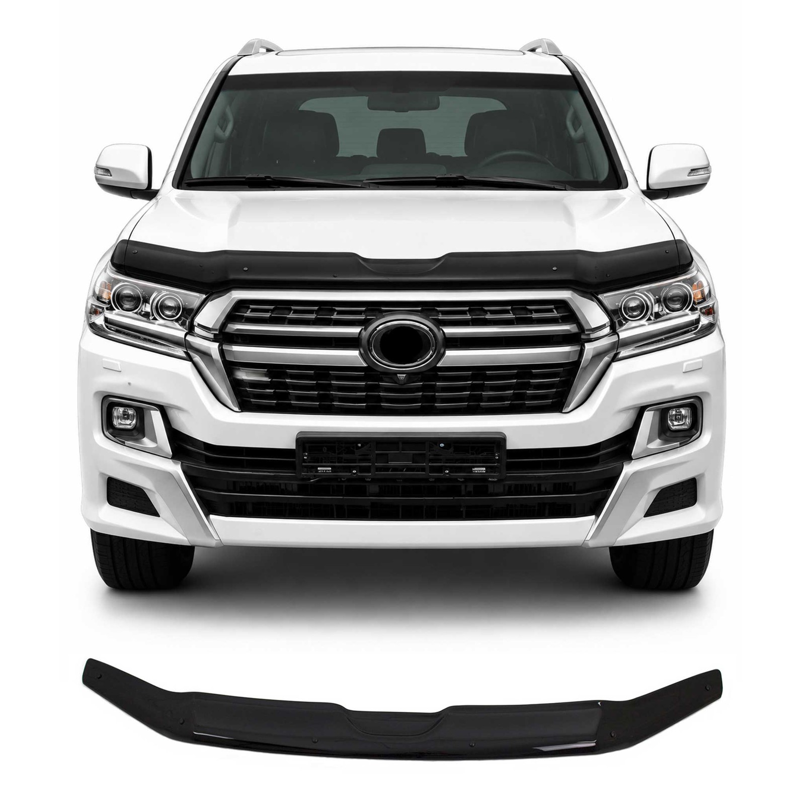 Déflecteur de capot pour Toyota Land Cruiser 200 2015-2024 protection noire