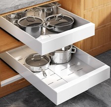 2pk Pull Out Cabinet Organizer, Expandable 9"-14" HD Slide Out Drawers
