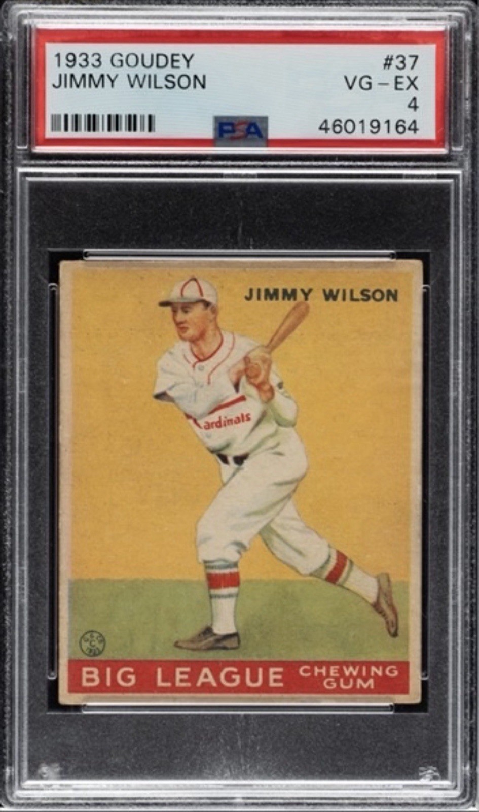 1933 Goudey - JimmyWilson #37 (RC) - PSA 4 view 1