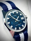 Vintage Timex Moire Calendar Men’s Watch 24550 02576 - Running!