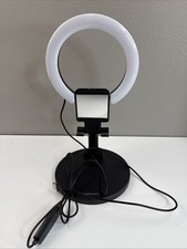 Merkury Vlog Cast Studio Foldable Phone Stand w/ LED Ring Light 6" - New
