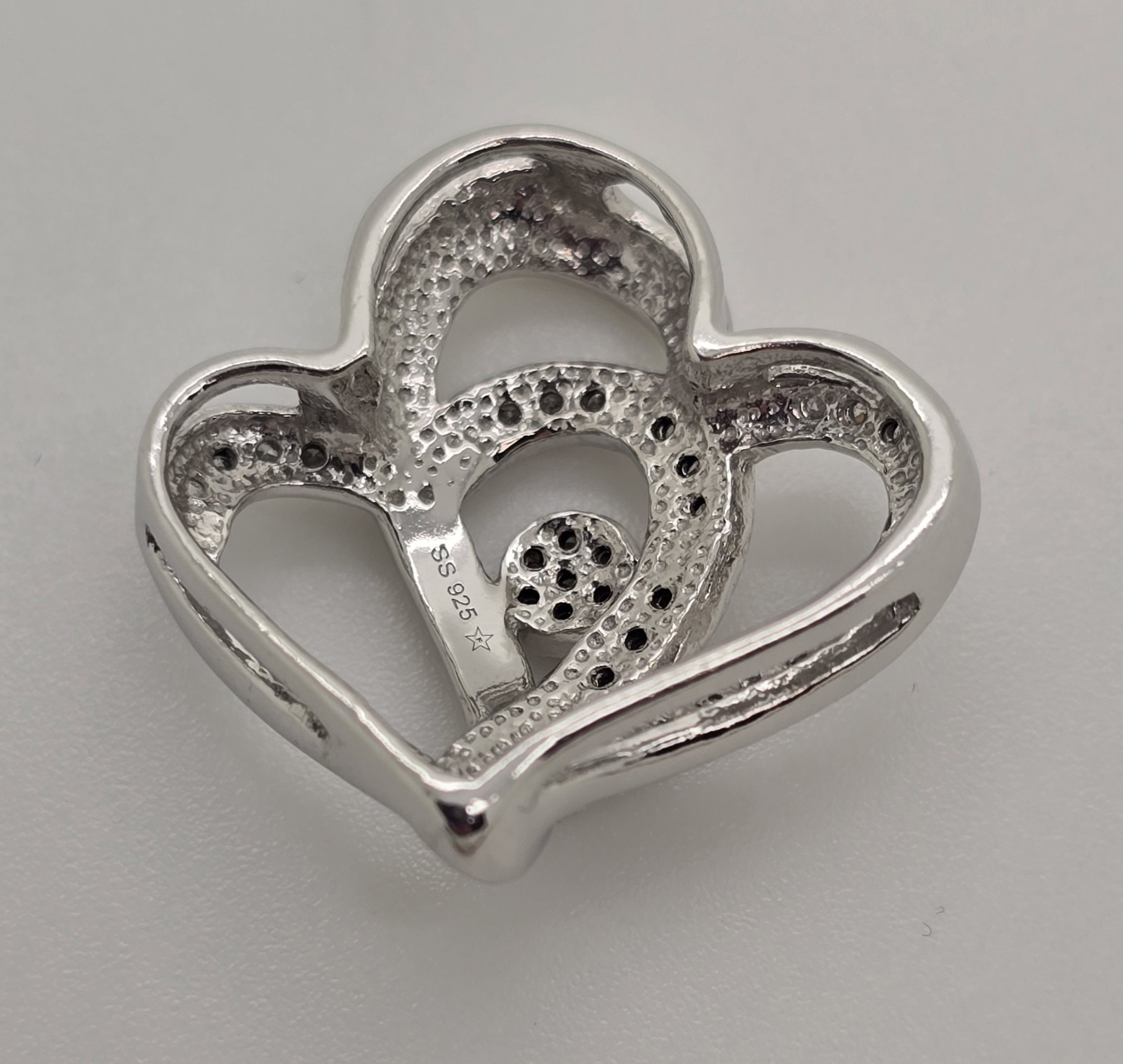 Sterling Silver Interlocking Double Heart Cluster… - image 9