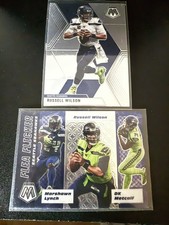 (2) 2020 Mosaic DK Marshawn Lynch Russell Wilson Flea Flicker #FF15 & Base