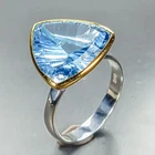 Vintage ring 18 ct+ Natural Blue Topaz Ring 925 Sterling Silver Size 8 /R464932