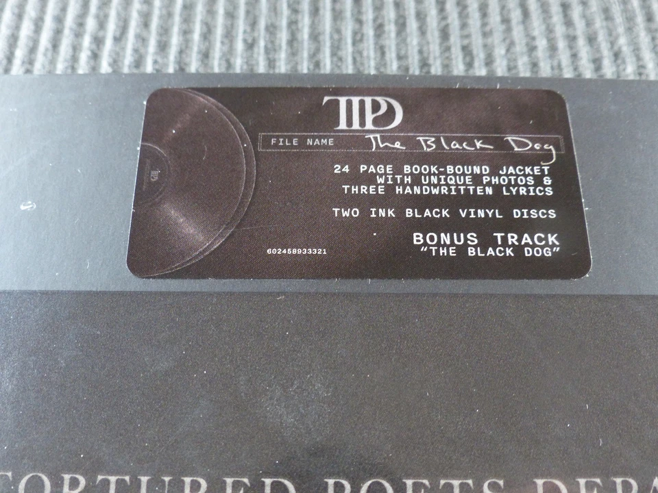 TAYLOR SWIFT – TTPD – THE BLACK DOG – RSD KARTE – MINT - Bild 3 von 4