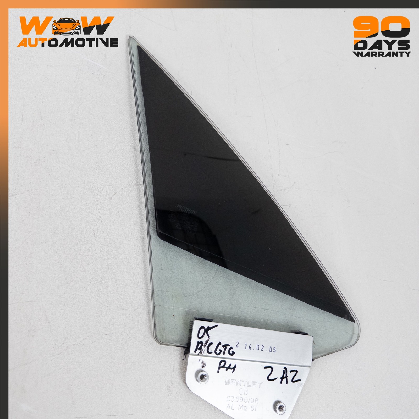 04-17 BENTLEY CONTINENTAL GT FRONT RIGHT DOOR VENT WINDOW AUTO GLASS OEM