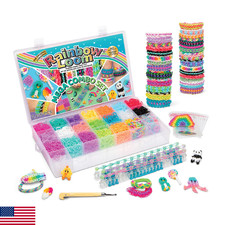 Juego combinado Rainbow Loom MEGA, cuenta con 7000+ bandas elásticas de colores, 2 paso a paso