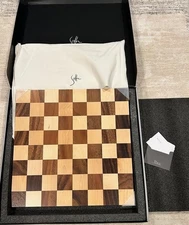 Borderless 17x17" Walnut and Maple Wood Chess Board (2.125" Squares) Handcraft