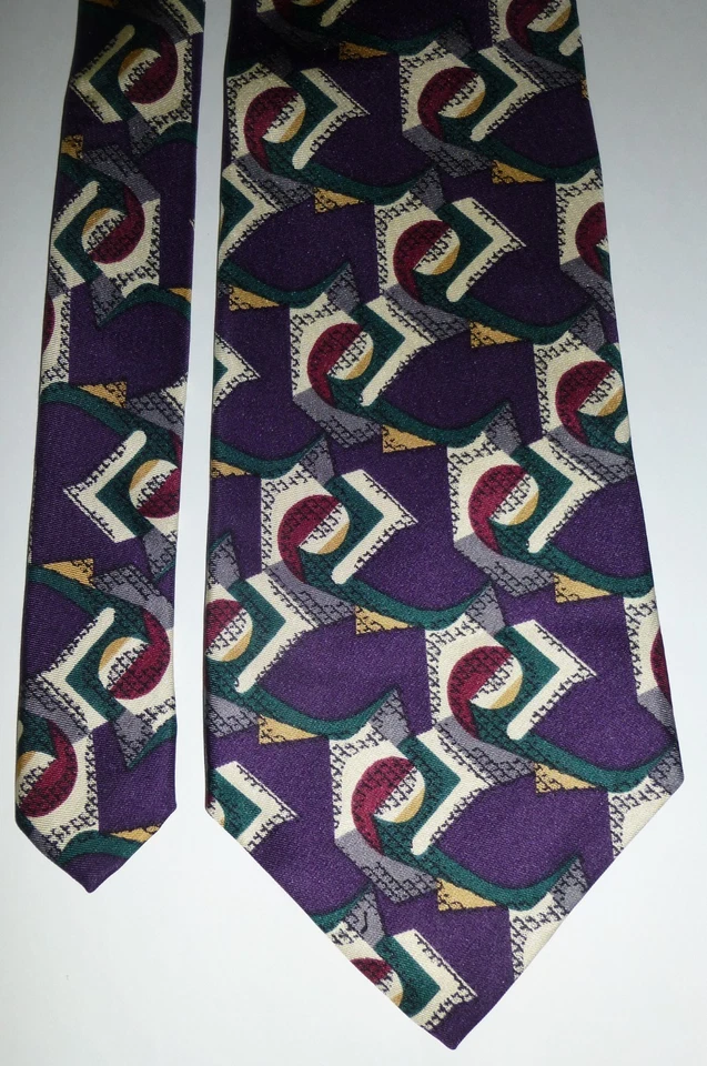 Corbata de estudio Robert Talbott patrón estampado geométrico cosida a mano hecha en EE. UU. Foto 2 de 4