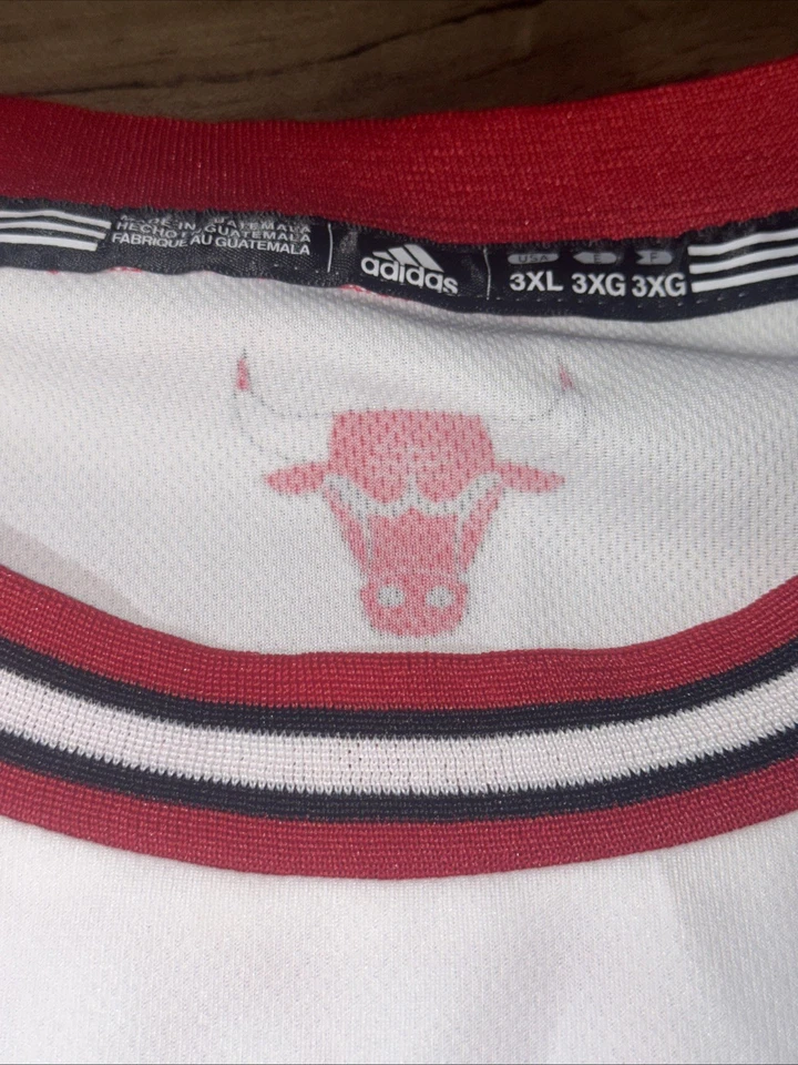 Мужская футболка свингмена Derrick Rose Chicago Bulls Adidas No1 D-Rose белая NBA 3XL - Изображение 4 из 4