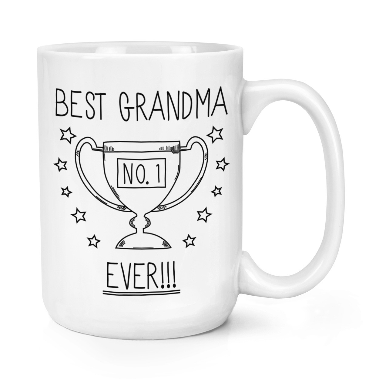 Best Grandma Ever No.1 Trophy 15oz Large Mug Cup - Funny Favourite Family Big