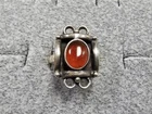 GRANDMA GRABE'S BEAUTIFUL VINTAGE 925 STERLING SILVER CARNELIAN 5G RING SIZE 7