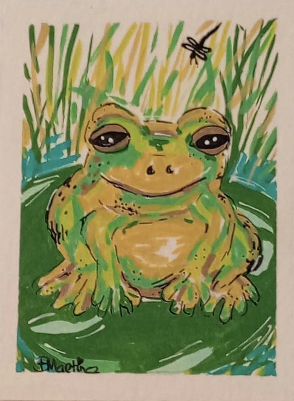 Aceo Original Painting Frog “Leave Me Alone”