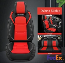 PU Leather 5-Seats Car Cushion Seat Covers Full Surrounded Front+Rear 4 Seasons