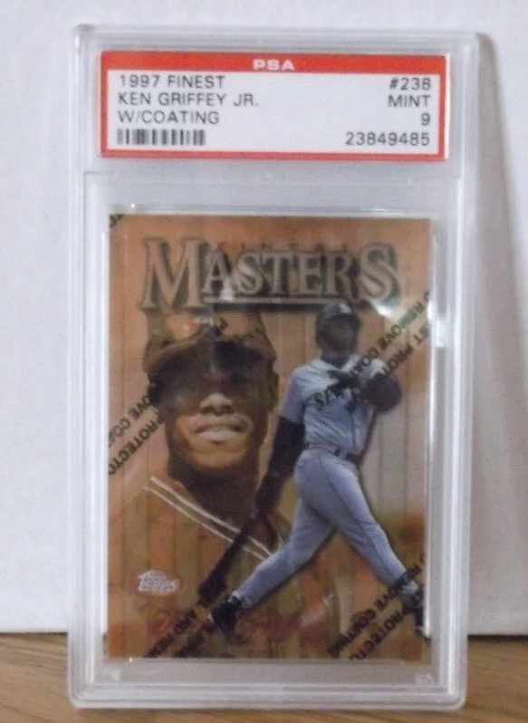 1997 Finest #238 - KEN GRIFFEY JR. - W/COATING - PSA 9 Mint