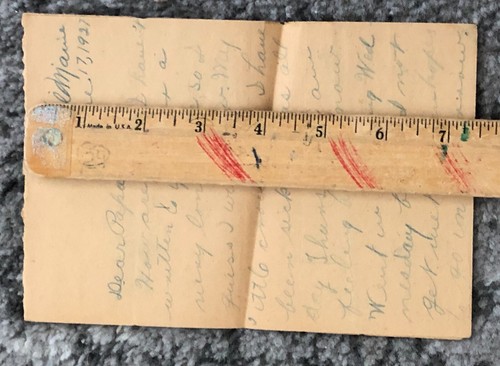 1927 Blueville Maine Handwritten Pencil Written Note to Papa Original Antique - Picture 6 of 6