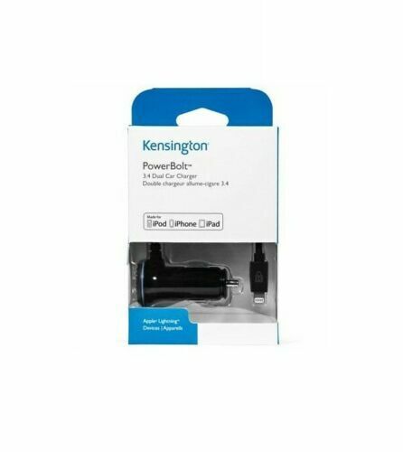 Kensington Powerbolt 3,4 Amp Caricabatteria da auto doppia porta iPhone 5 5s 5c se 6 6s 7 8 x - Foto 7 di 7