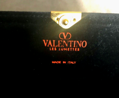 Valentino Les Lunettes Black Leather Eyeglass Case Gold Hardware Made in Italy Vintage Valentino Les Lunettes Eyeglasses Case Black Leather  main image 3