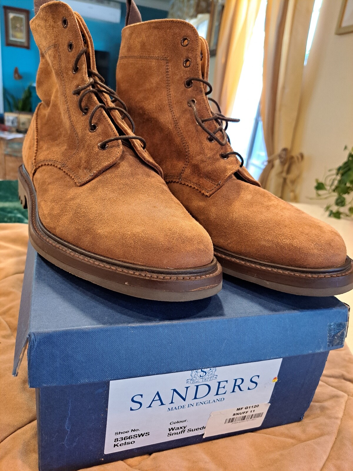 Sanders Kelso Men's Derby Boots (size 12) Excellent Condition (brown leather) eBay
