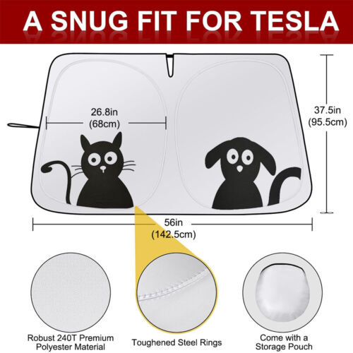 Parabrisas de coche parasol ventana delantera protección UV para Tesla modelo 3 Y - Imagen 2 de 10