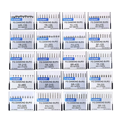 100pcs AZDENT Dental Super Coarse Diamond Burs FG Bur for High Speed Handpiece