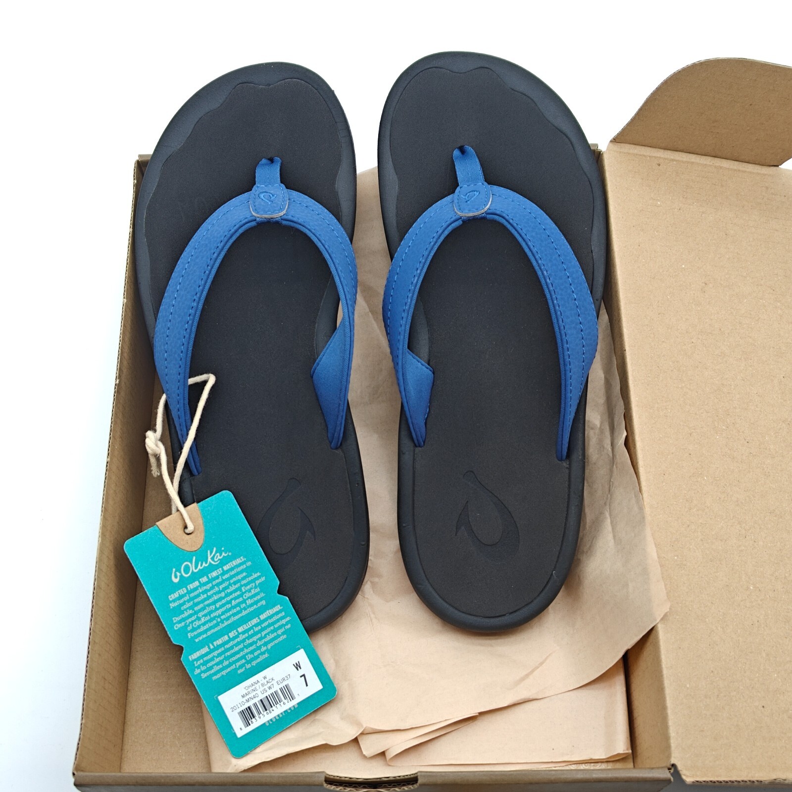 OluKai Ohana Sandals with Arch Support in Blue Size US W7 MN40