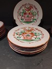 24 Pc Antique Hand Painted French Faience Rooster on Flower Basket Lunch Set — photo 2