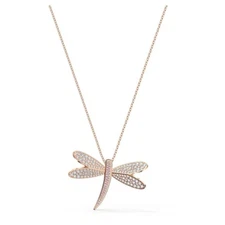 SWAROVSKI Eternal Flower Dragonfly Necklace 5524856 Crystal Pendant Rose Gold