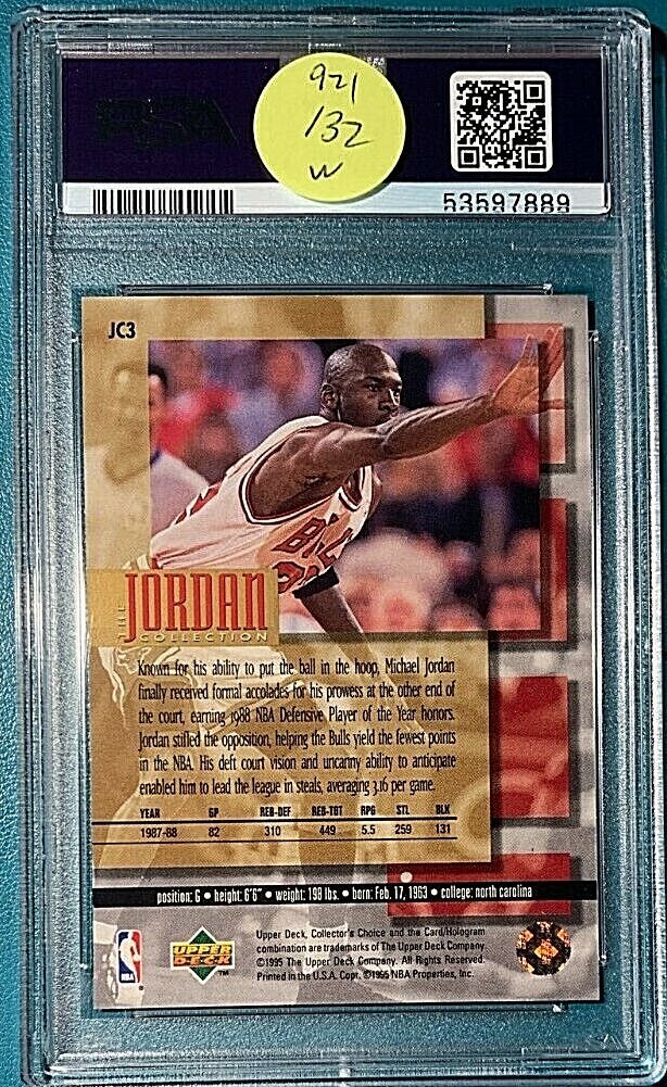 1995 Upper Deck Basketball #JC3 Michael Jordan Defensive Player of