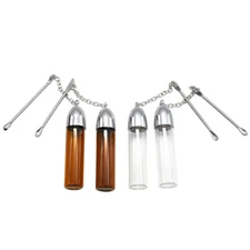 6  Glass Storage Bottles-with Small Spoon 36/57/72mm Portable Waterproof Bottle