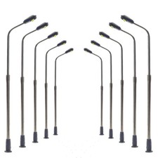 LQS06 10pcs N Scale 1:160 Model Railway Bright White LED Lamp Street Light 6cm