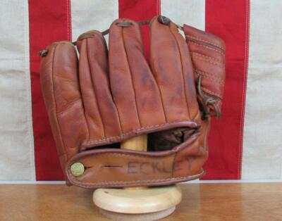 Vintage 1950s Dubow Leather Baseball Glove Fielders Mitt Jim Reese