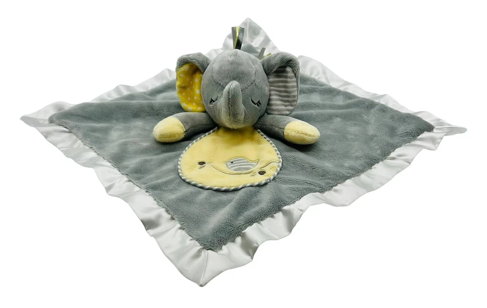 Douglas Baby Joey Gris Elefante Acurrucado Lovey Peluche Manta de Seguridad Pájaro Foto 2 de 4