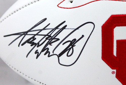 Adrian Peterson firmato logo Oklahoma Sooners Football-Beckett con ologramma *nero - Foto 2 di 5