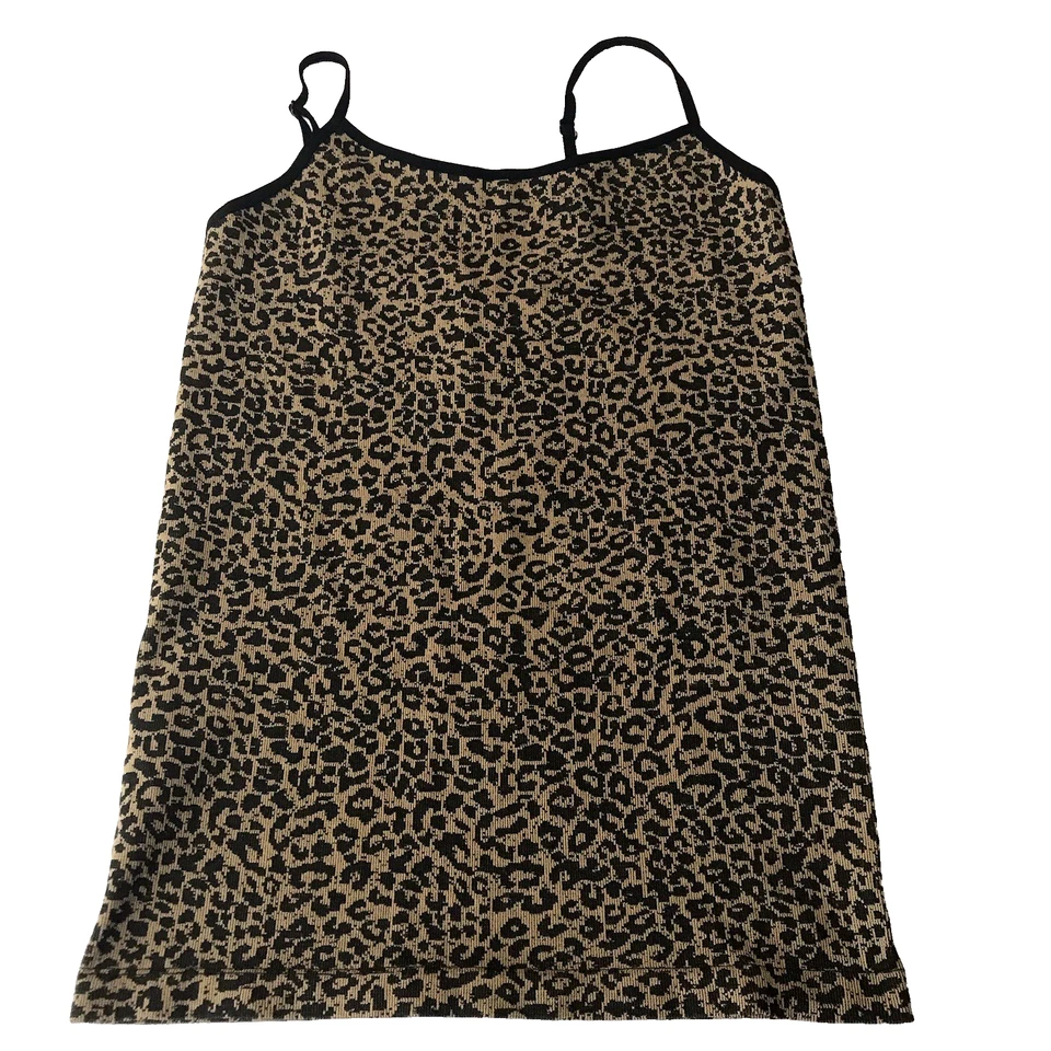 Y2K Cami Tank Top Women Large X-Large Leopard Animal Brown Rave Club Bongo Indie - Image 2 of 4