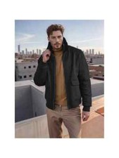 Cappotto Corto Giacca con Colletto Elegante Moda Uomo Slim Nero 120506