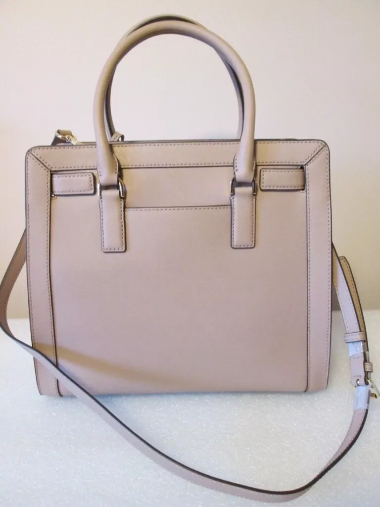 NWT MICHAEL KORS MK DILLON FAWN LEATHER LARGE SATCHEL BAG MSRP