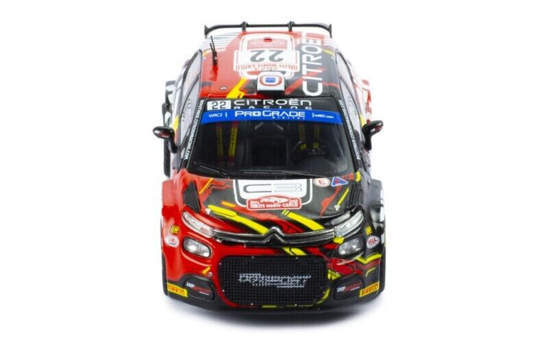Miniature IXO 1:43 - Citroën C3 Rally2 #22 - Rallye Monte-Carlo 2023 - Lefebvre/Malfoy
