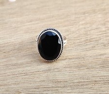 Black Onyx Gemstone Beautiful Designer 925 Sterling Silver Ring All Size SR1085