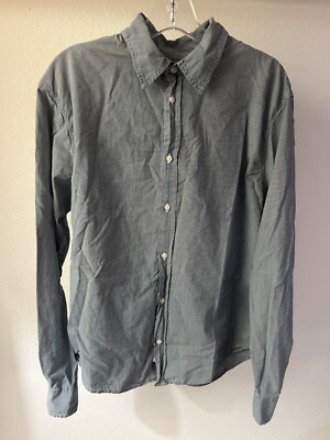 Frank & Eileen Shirt Super 100 s 2 Ply Cotton Button SMALL women's Blue