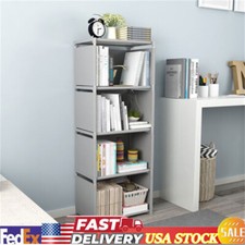 4 Tier DIY Bookshelf Storage Bookcase Open Shelf Organizer for Home and Office