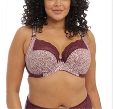 Elomi Lucie UW Stretch Cup Plunge Bra UK Sizes DD-H Wild Thing Print 4490 NWT$69